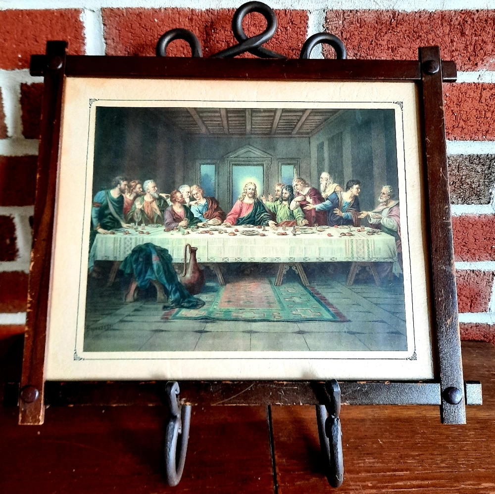 Vintage 1950s Brunozetti "The Last Supper" Watercolor Lithograph